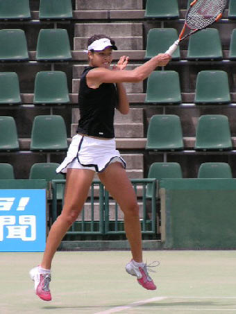 Ana Ivanovic  during her  match against Bahia Mouhtassine from Marocco at the  Fukuoka International ITF tennis tournament today. Ivanovic won 6-2 6-2