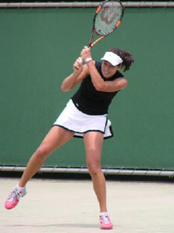 Ana Ivanovic  during her  match against Bahia Mouhtassine from Marocco at the  Fukuoka International ITF tennis tournament today. Ivanovic won 6-2 6-2