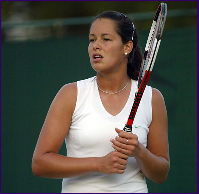 Ana Ivanovic looks deep in thought in her first round match against Vera Douchevina on Day 2