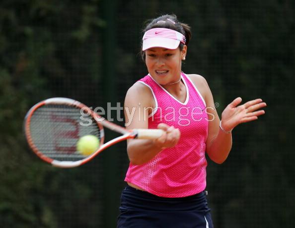 Ana Ivanovic forhand during her match against Anna Chakvetadze of Russia during the third day of The Telecom Italia Masters Tennis on May 11, 2005 at The Fro Italico in Rome