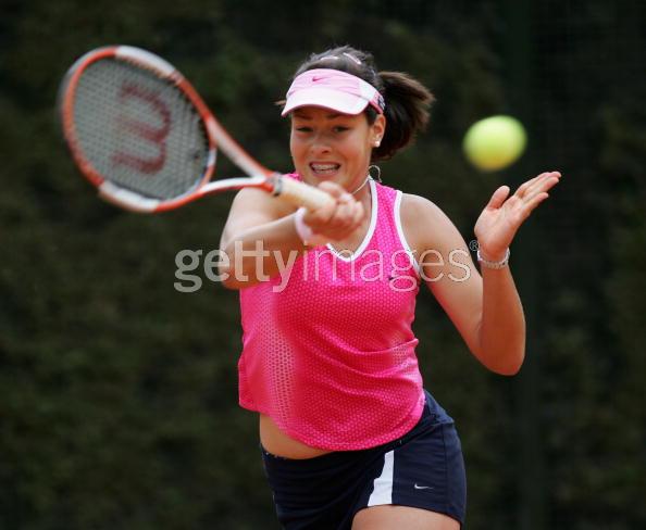 Ana Ivanovic forhand during her match against Anna Chakvetadze of Russia during the third day of The Telecom Italia Masters Tennis on May 11, 2005 at The Fro Italico in Rome