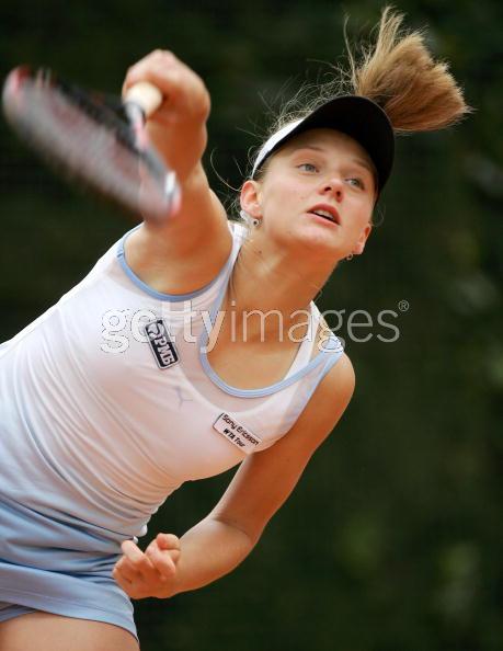 Anna Chakvetadze of Russia in action during her match against Ana Ivanovic of Serbia and Montenegro during the third day of The Telecom Italia Masters Tennis on May 11, 2005 at The Fro Italico in Rome