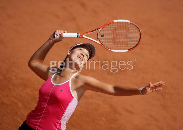 Ana Ivanovic serves during her match against Switzerland's Patty Schnyder, in Rome's Italian WTA Master, 12 May 2005