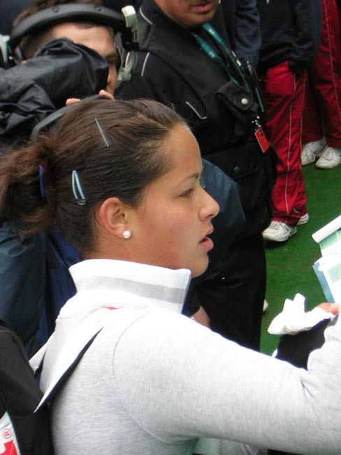 Ana Ivanovic after victory match against Vera Zvonareva 6-2, 6-4 on tournament J&S Cup in Warsaw. 