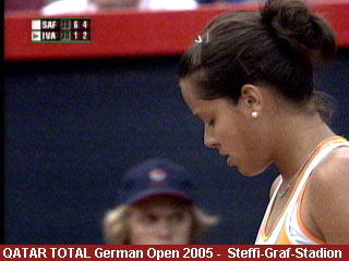 Ana Ivanovic was beaten 6-1 6-4 by Russian Dinara Safina