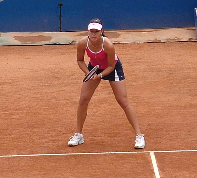 Ana Ivanovic  in action during her match against Tatiana Golovin of France  at The Foro Italico May 10, 2005 in Rome.  Ana win 6-3  6-4.