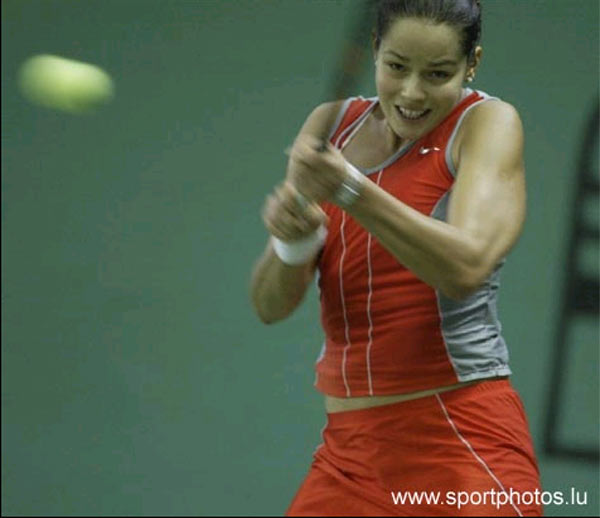 Ana Ivanovic in the match against  ANABEL MEDINA GARRIGUES, during 1/4 final of Seat Open Luxembourg 2004