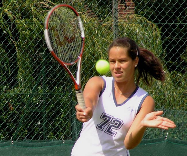 Ana Ivanovic  on practice before beginning of Wimbledon Lawn Tennis Championship on June 2005