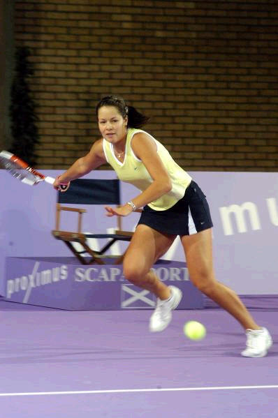 Ana Ivanovic  hits a forehand   during  her third match against Anka Barna, which she won with score 6-4 7-6