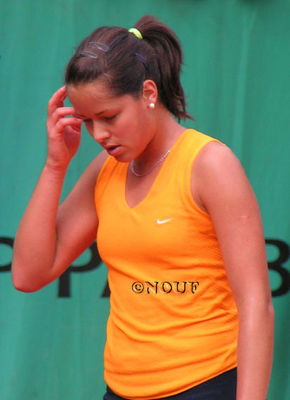 Ana Ivanovic during their first round  match against French Stephanie Foretz  at Roland Garros, 24 May 2005 in Paris. Ivanovic won 6-3, 6-3.