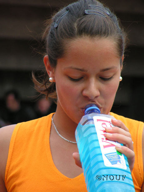 Ana Ivanovic during their first round  match against French Stephanie Foretz  at Roland Garros, 24 May 2005 in Paris. Ivanovic won 6-3, 6-3.