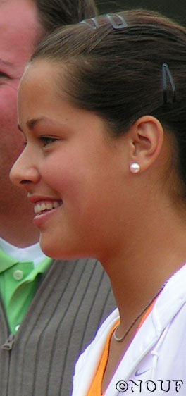 Ana Ivanovic before her first match against Stephanie Foretz , 24.05.2005. 