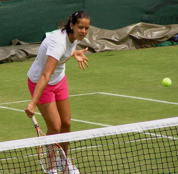 Ana Ivanovic  on practice before beginning of Wimbledon Lawn Tennis Championship on June 2005