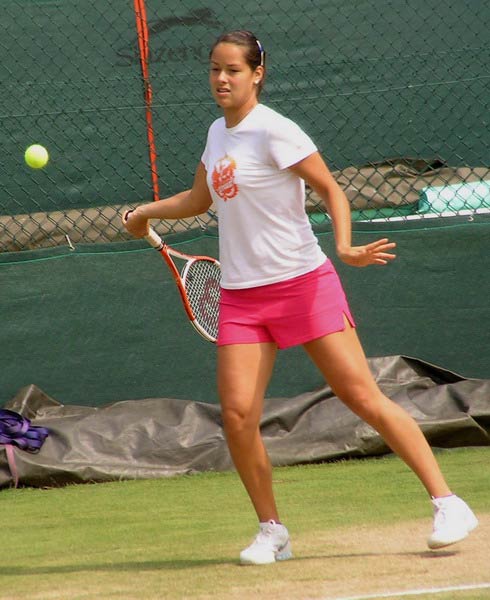 Ana Ivanovic  on practice before beginning of Wimbledon Lawn Tennis Championship on June 2005