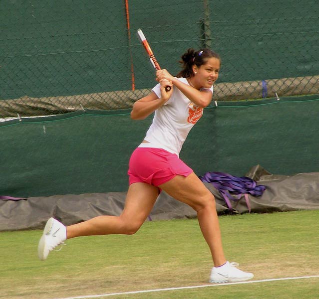 Ana Ivanovic  on practice before beginning of Wimbledon Lawn Tennis Championship on June 2005