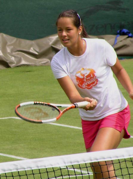 Ana Ivanovic  on practice before beginning of Wimbledon Lawn Tennis Championship on June 2005