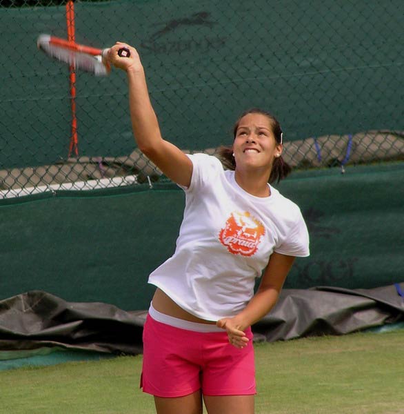 Ana Ivanovic  on practice before beginning of Wimbledon Lawn Tennis Championship on June 2005