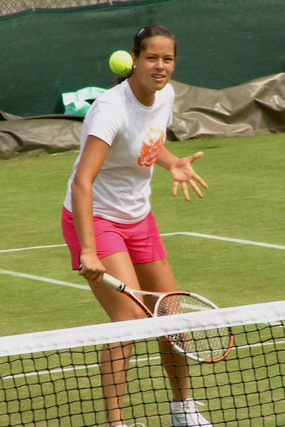 Ana Ivanovic  on practice before beginning of Wimbledon Lawn Tennis Championship on June 2005