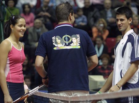 Two of Serbia's biggest tennis players are playing in a match where proceeds will go to the reconstruction of the Belgrade TV tower, Avala, destroyed during the 1999 NATO air strikes. 