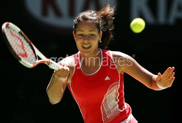 Ana Ivanovic of Serbia and Montenegro plays a match against Samantha Strosur of Australia during the Australian Open Tennis Tournament in Melbourne, Australia, Thursday, Jan 19, 2006. Stosur won the match 6-3, 7-5. 