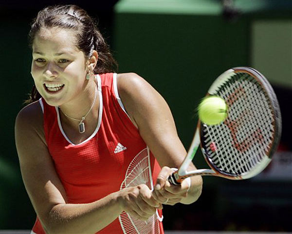 Ana Ivanovic of Serbia and Montenegro plays a match against Samantha Strosur of Australia during the Australian Open Tennis Tournament in Melbourne, Australia, Thursday, Jan 19, 2006. Stosur won the match 6-3, 7-5.