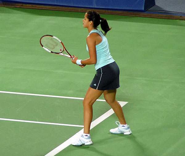 Ana Ivanovic of Serbia and Montenegro during her women's singles tennis match against Svetlana Kuznetsova of Russia at the Hopman Cup in Perth, Australia January 5, 2006. Kuznetsova won the match 6-1 6-4. 