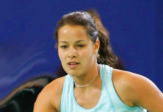 Ana Ivanovic of Serbia and Montenegro plays a backhand shot during her women's singles tennis match against Svetlana Kuznetsova of Russia at the Hopman Cup in Perth, Australia January 5, 2006. Kuznetsova won the match 6-1 6-4. 