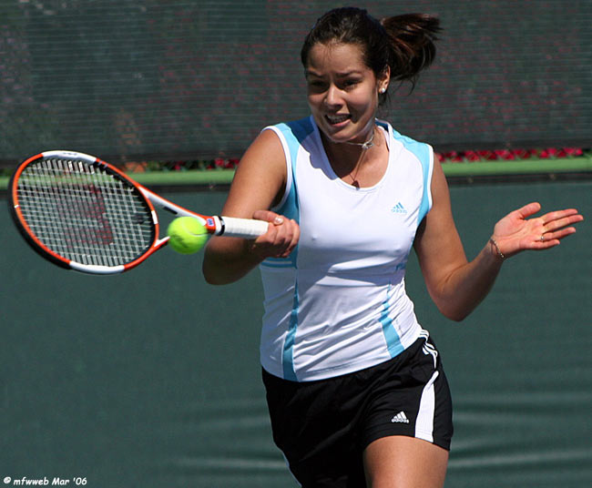 Ana Ivanovic on practice at the Indian Wells courts