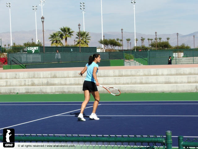 Ana Ivanovic on practice at the Indian Wells courts