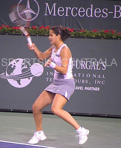 Ana Ivanovic won the second round match at the  Pacific Life Open tennis tournament  against American Shenay Perry  with score 6-1 6-3 , March 13, 2006.