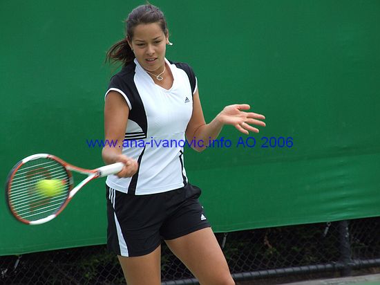 Ana Ivanovic in the practice before the first round match at the Australian Open Tennis Tournament in Melbourne, Australia .