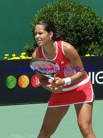 Ana Ivanovic of Serbia and Montenegro in the 1st round match against Shenay Perry of USA during the Australian Open Tennis Tournament in Melbourne, Australia, Tuesday, Jan 17, 2006. Ivanovic won the match 6-4, 6-4.