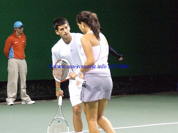 Ana Ivanovic and Novak Djokovic  have won the first mixed doubles match vs the Russian pair Maria Kirilenko - Igor Andreev with the score 6:7 (4) 6:2 7:6 (10-4).