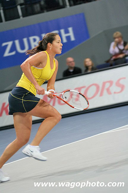 Ana Ivanovic in the match with Patty Schnyder of Switzerland during their semi-final tennis match at the Zurich Open WTA tennis tournament in Zurich, October 22, 2005