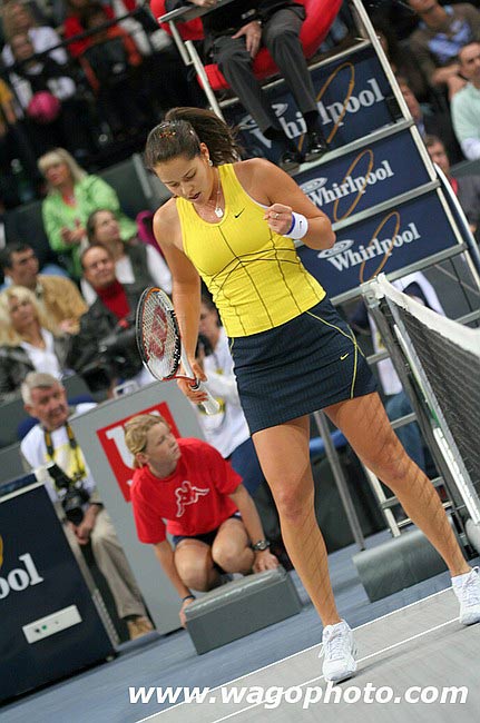 Ana Ivanovic in the match with Patty Schnyder of Switzerland during their semi-final tennis match at the Zurich Open WTA tennis tournament in Zurich, October 22, 2005